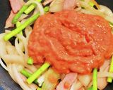 アスパラとベーコンのトマトクリームパスタ作り方4写真