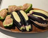 カカオ釀ソースのナスピー肉詰め作り方4写真