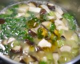 簡単！椎茸と小松菜と豆腐のごま風味味噌汁作り方4写真