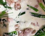 鮭の中骨缶と小松菜のレモンクリームパスタ作り方4写真