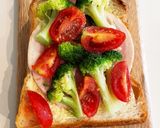 簡単ハムチーズ野菜トースト作り方3写真