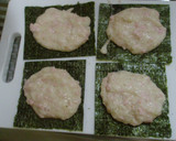 お魚ソーセージととろろ餡の磯部揚げ作り方2写真