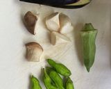上湯で夏野菜カレー風味丼作り方1写真