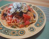 ワンパンで♪茄子とゴーヤのトマトパスタ作り方6写真