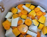 里芋・かぼちゃ・にんじん・筍の煮物作り方1写真