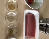 栄養士＊脂質を抑えたマグロステーキ作り方1写真