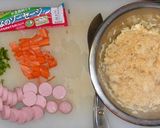 たまごかけチャーハン(お魚ソーセージ)作り方1写真