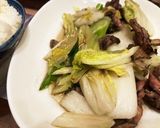 炭火焼き地鶏と白菜とネギの炒め作り方5写真
