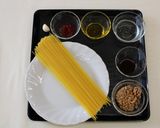 空芯菜としめじの納豆パスタ作り方1写真