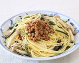 空芯菜としめじの納豆パスタ作り方17写真