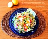 つめたい麺✨ホタテと夏野菜のジュレ仕立て作り方9写真