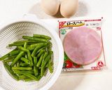三度豆とハムと玉子のサラダ作り方1写真