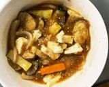 肉無豆腐茄子椎茸生姜あん炒味八宝菜風作り方16写真