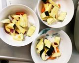 根菜茄子シーフード風味トマト温野菜サラダ作り方7写真