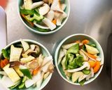 レンジ肉無豆腐梅肉照り焼き味野菜炒め作り方12写真