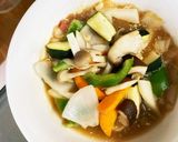 レンジ肉無豆腐梅肉照り焼き味野菜炒め作り方14写真