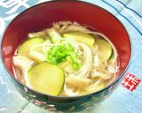 つるり♪ズッキーニと油揚げ・素麺の味噌汁作り方6写真