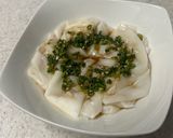 ワンタンの皮の刺身♪ネギ醤油だれユッケ作り方3写真