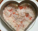 ハート型！鮭とでんぶの混ぜご飯作り方5写真