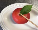 小玉トマトに大葉を♪りんご風作り方2写真