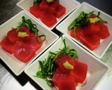 家でお通し鮪の刺身w❨(@≧↺≦@)❩w作り方1写真