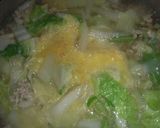 白菜と豚挽肉の卵スープ作り方8写真