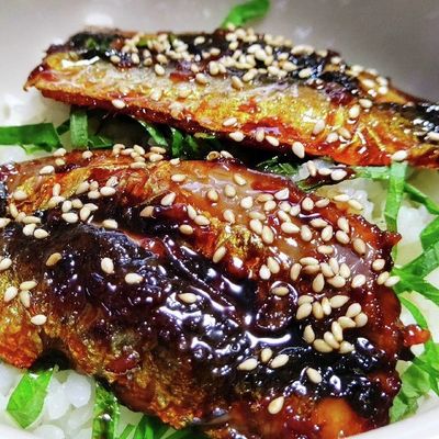 イワシの蒲焼き風丼。 by いくおっちゃん 【クックパッド】 簡単