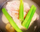 蒸し鶏の茹で汁で♡簡単野菜スープ作り方1写真