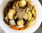 根菜茄子梅カツオ照り焼き味温野菜サラダ作り方19写真
