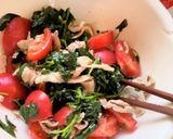 モロヘイヤとトマトの冷製パスタ作り方3写真