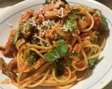 ベーコンとほうれん草のトマトパスタ作り方5写真