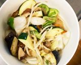 レンジ肉無チクワ梅クリーム味野菜炒め作り方14写真