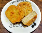 つなぎはオートミール！蓮根の挟み焼き！作り方10写真