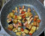 なすとベーコンとセミドライトマトパスタ作り方1写真