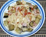 なすとベーコンとセミドライトマトパスタ作り方3写真