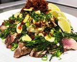 キャンプ飯　藁焼きカツオのたたき作り方10写真