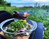 キャンプ飯　藁焼きカツオのたたき作り方11写真