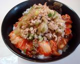 豚ミンチとキムチのどんぶり作り方5写真