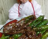 リカちゃん♡甘長ピー牛ハツにんにく醤油作り方15写真