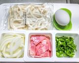 うどんカルボナーラ☆レンジで簡単作り方1写真