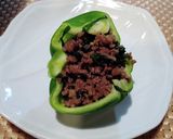 牛ひき肉のバジル炒め・かぐら南蛮にのせて作り方6写真