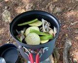 かんたんトマトパスタ（山ごはん）作り方3写真