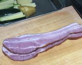 ベーコンとズッキーニの炒め物作り方1写真