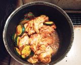 手羽元とズッキーニの冷やしカレーつけ麺作り方3写真