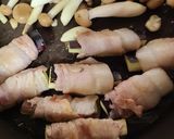 なすの肉巻き甘辛生姜炒め、しめじ添え作り方2写真