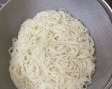 胡麻油と塩昆布で和えた温素麺作り方1写真