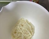 胡麻油と塩昆布で和えた温素麺作り方2写真