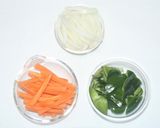 豚小間と野菜の味噌塩麹炒め作り方1写真