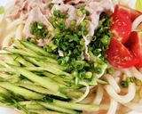 からしマヨつゆで冷やし豚しゃぶうどん作り方7写真