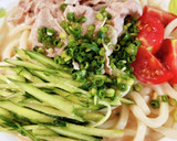 からしマヨつゆで冷やし豚しゃぶうどん作り方7写真